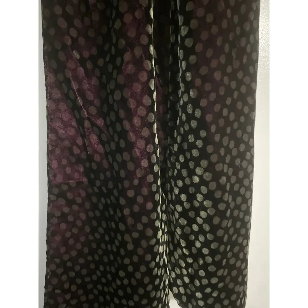 Trisha Needham velvet scarf burgundy polka dot made in England